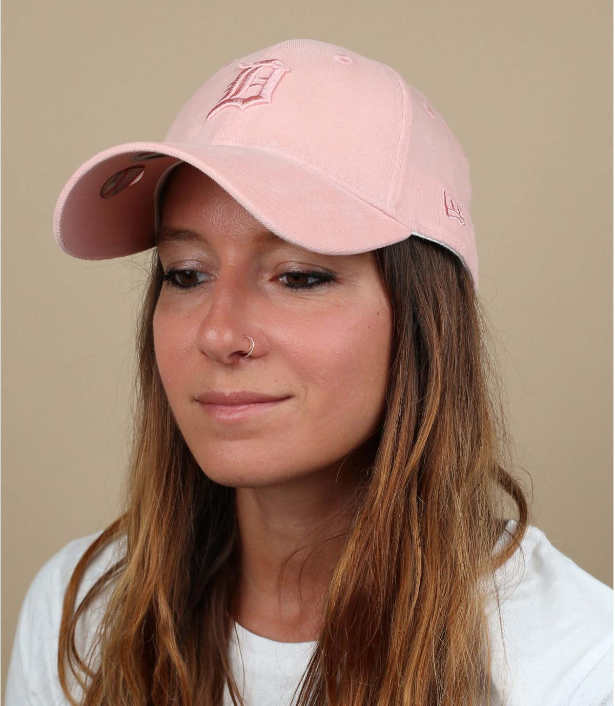 pink Detroit women cap Female Micro Cord Detroit pink